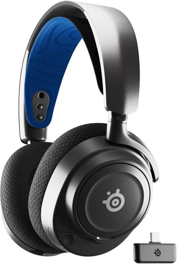 SteelSeries Arctis Nova 7P Wireless Multi-Platform Gaming Headset — Neodymium Magnetic Drivers — 2.4GHz + Bluetooth — 38Hr USB-C Battery — Gen2 AI Mic — PlayStation, PC, Switch, VR, Mobile - Black - Image 2