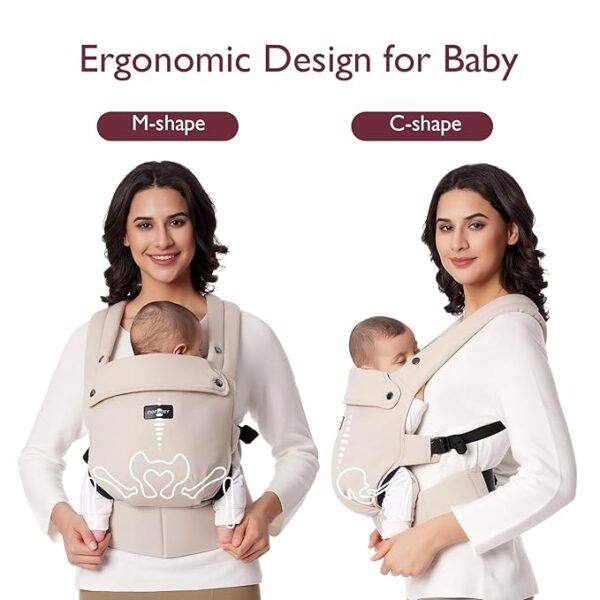 Momcozy Baby Carrier - Ergonomic, Cozy and Lightweight Carrier for 7-44lbs, Effortless to Put On, Ideal for Hands-Free Parenting, Enhanced Lumbar Support, Purehug for Infant to Toddler, Khaki - Image 2