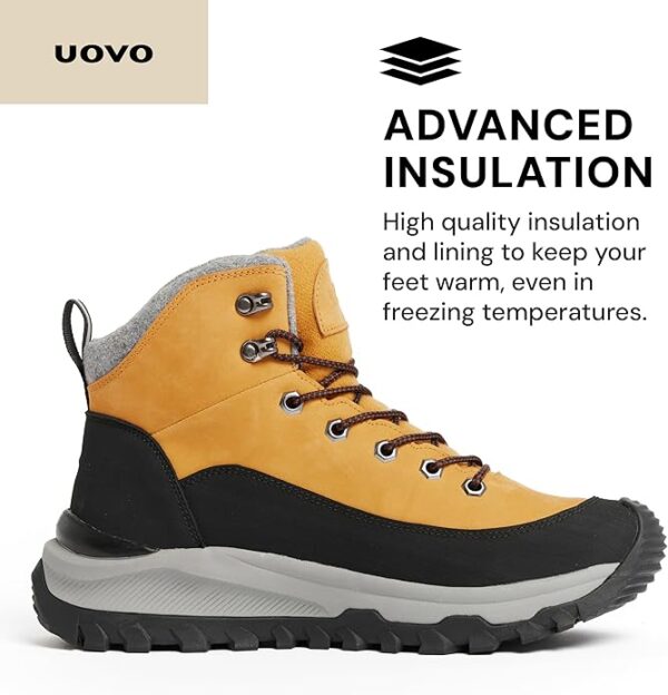 UOVO Men’s Winter Boot, Waterproof Leather - Image 2