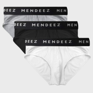 Briefs - White, Black & Heather Grey Pack Of 3